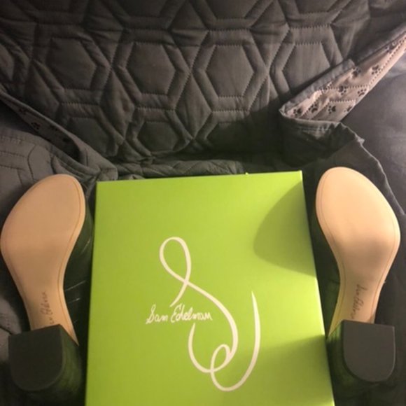 Sam Edleman New Aretha Black Croc Print Platform Shoes - Picture 3 of 3